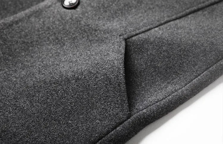 New Collections 2024-2025 Autumn and Winter Street Men's Wool Blend Warm and Thickened Business Casual Jacket