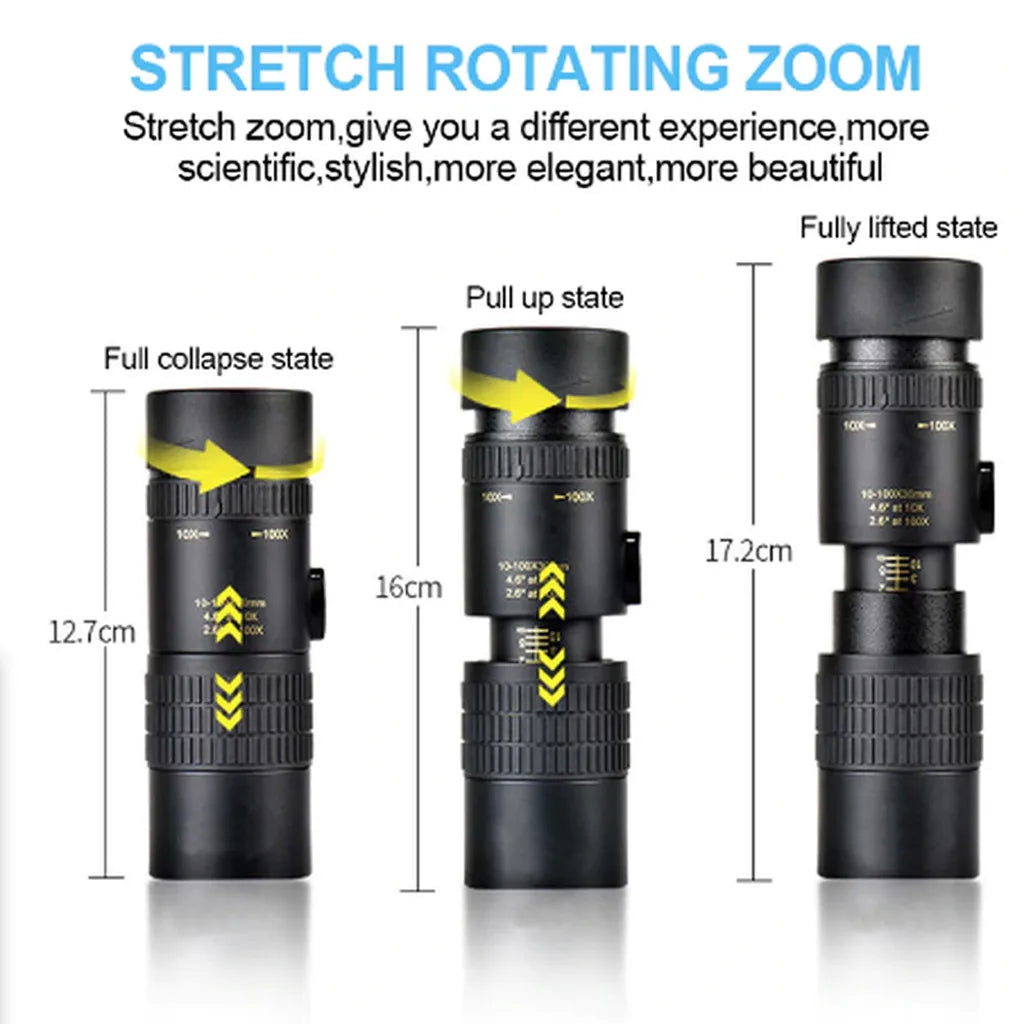 4K 10-300X40mm Super Telephoto Zoom Monocular Professional Telescope spotting scope Telescope Portable Zoom Monocular