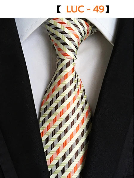 GUSLESON Fashion Silk Men Ties New Design Neck Ties 8cm Formal Plaid&Striped Wedding Ties for Men Formal Business  Gravatas