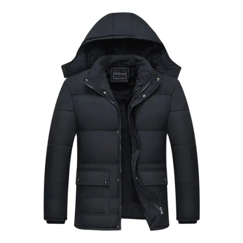 Parka Men Coats 2025 Winter Jacket Men Thicken Hooded Waterproof Outwear Warm Coat Casual Mens Jackets Overcoat Fur Thicking