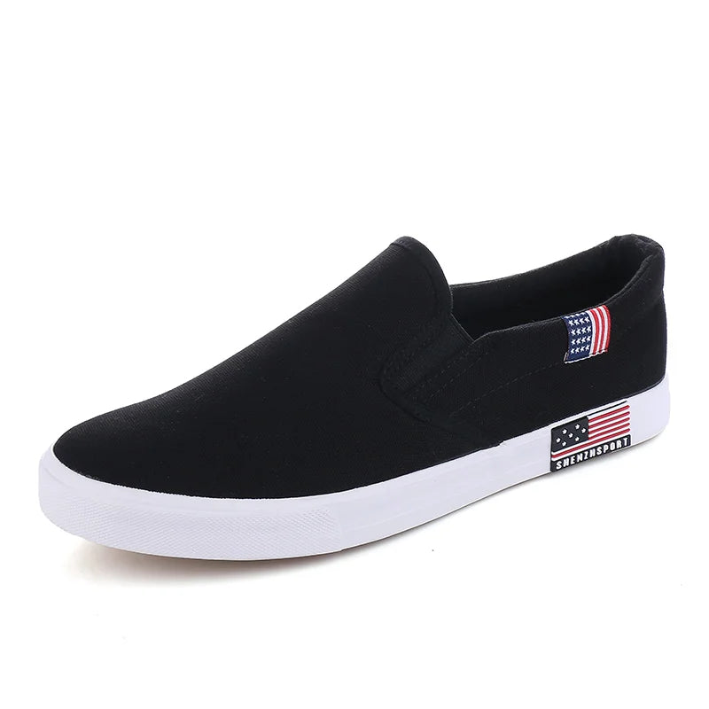 Canvas Men Shoes Slip-On Unisex  Style Breathable Top Fashion Cloth Youth Loafers Male Shoes Large size