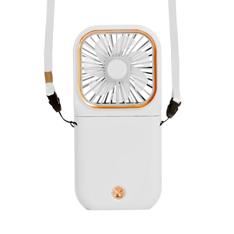 Quiet Personal Fan, Portable Hands Free Neck Fan,Adjustable USB Rechargeable Small Fan 3000mAh Power Bank Personal