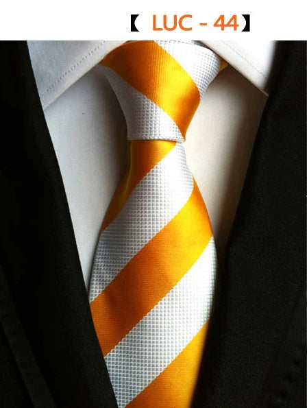 GUSLESON Fashion Silk Men Ties New Design Neck Ties 8cm Formal Plaid&Striped Wedding Ties for Men Formal Business  Gravatas