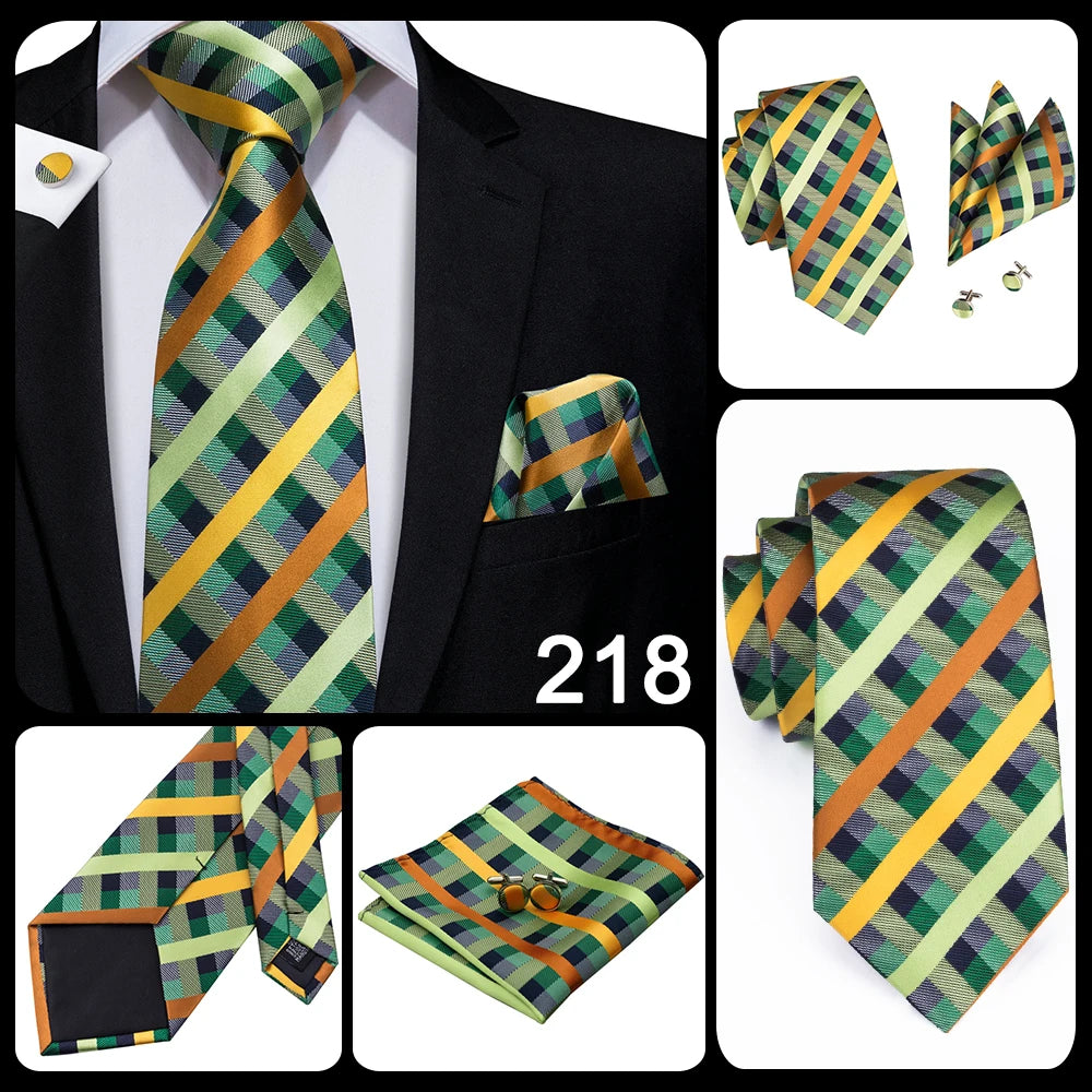 New 2025 Clasic Grey Tie for Men Silk Fabric Jacquard Woven Tie Hanky Cufflinks Set for Men Designer Fashion Silk Ties SN-1466