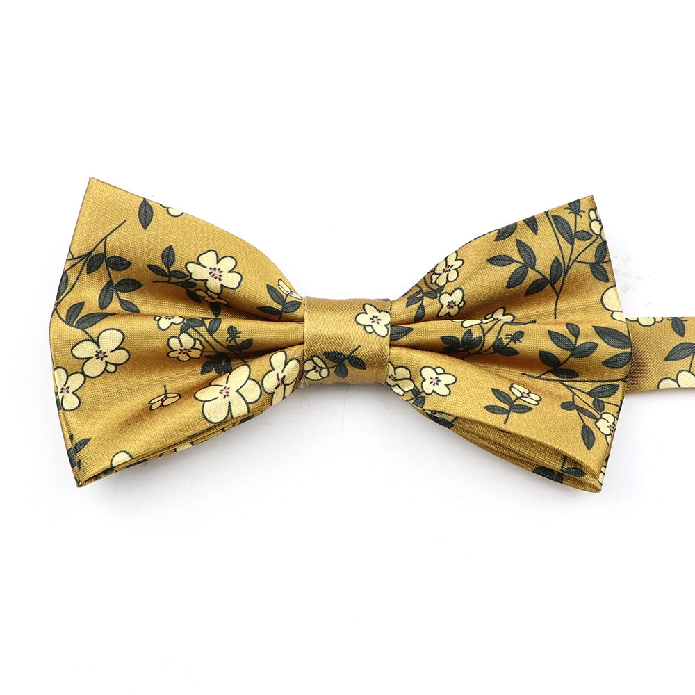 2025 New Men Bow Ties 100% Microfiber Jacquard Woven Blue Cartoon Animal Pattern Bowtie For Party Wedding Festival Family Gift