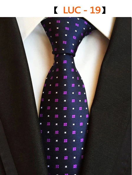 GUSLESON Fashion Silk Men Ties New Design Neck Ties 8cm Formal Plaid&Striped Wedding Ties for Men Formal Business  Gravatas