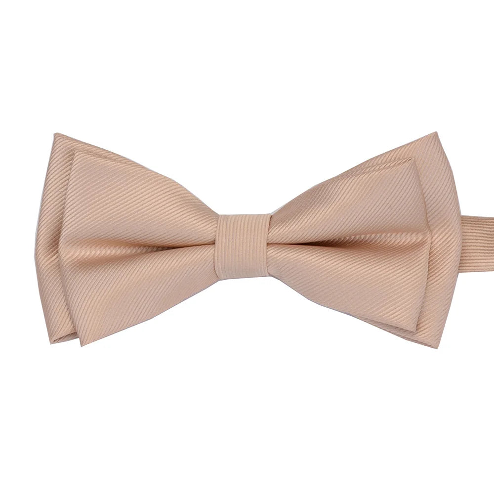 GUSLESON Mens Solid Color Two Layer Pre-tied Bow Tie Red Black Purple Gold Blue Yellow Green Bowtie for Wedding Party Business