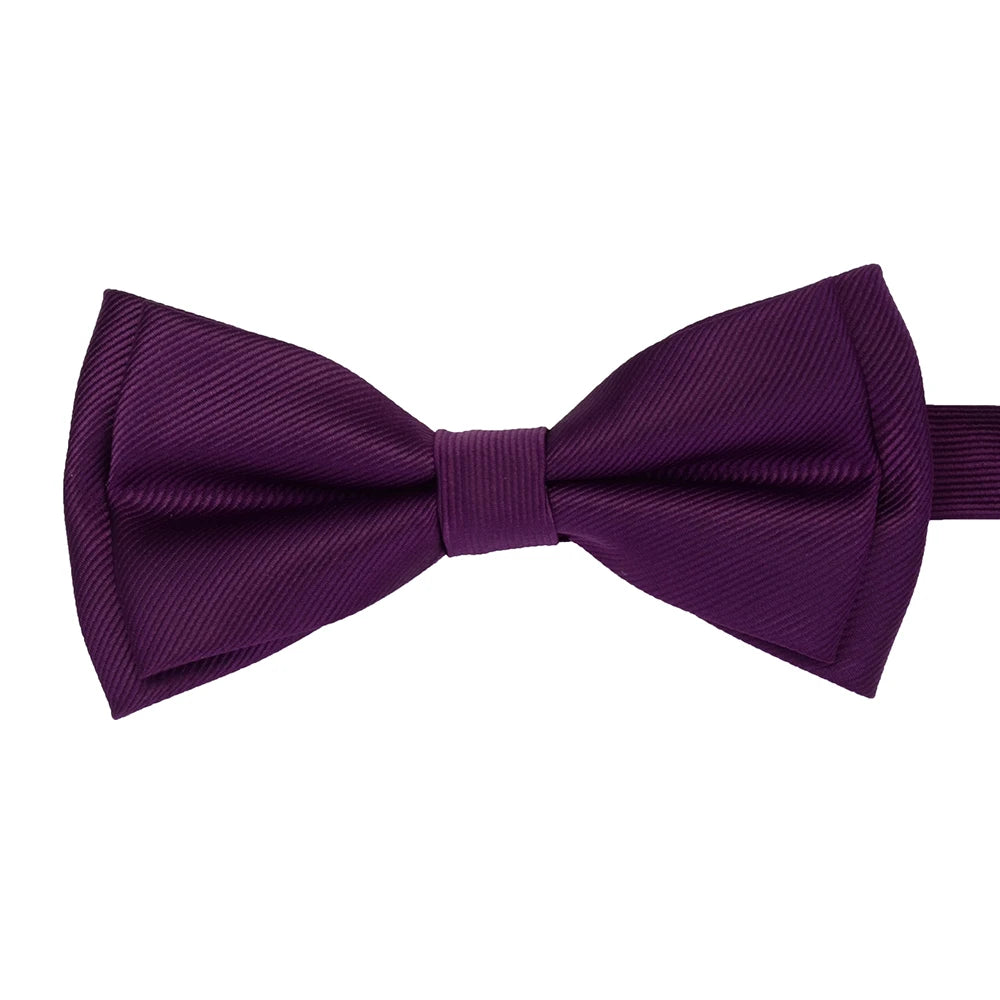 GUSLESON Mens Solid Color Two Layer Pre-tied Bow Tie Red Black Purple Gold Blue Yellow Green Bowtie for Wedding Party Business