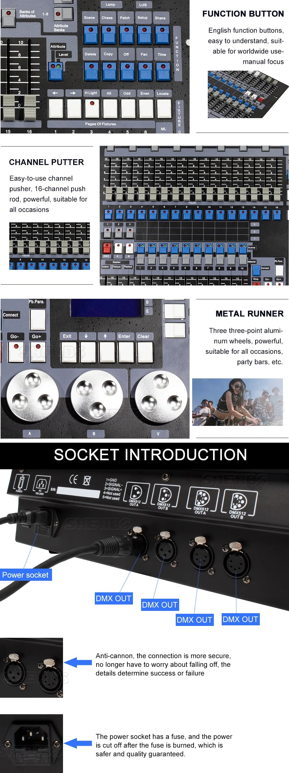 DMX Console 1024 Controller For Stage Lighting DMX 512 DJ Controller Equipment International Standard 192/768/Pilot 2000 Console