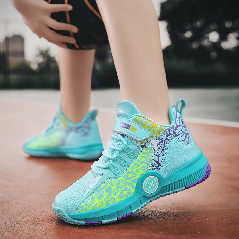 NEW 2025 Boys Brand Basketball Shoes Kids Sneakers Thick Sole Non-slip Children Sports Shoes Child Boy Basket Trainer Shoes Girls