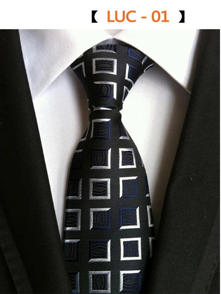 GUSLESON Fashion Silk Men Ties New Design Neck Ties 8cm Formal Plaid&Striped Wedding Ties for Men Formal Business  Gravatas