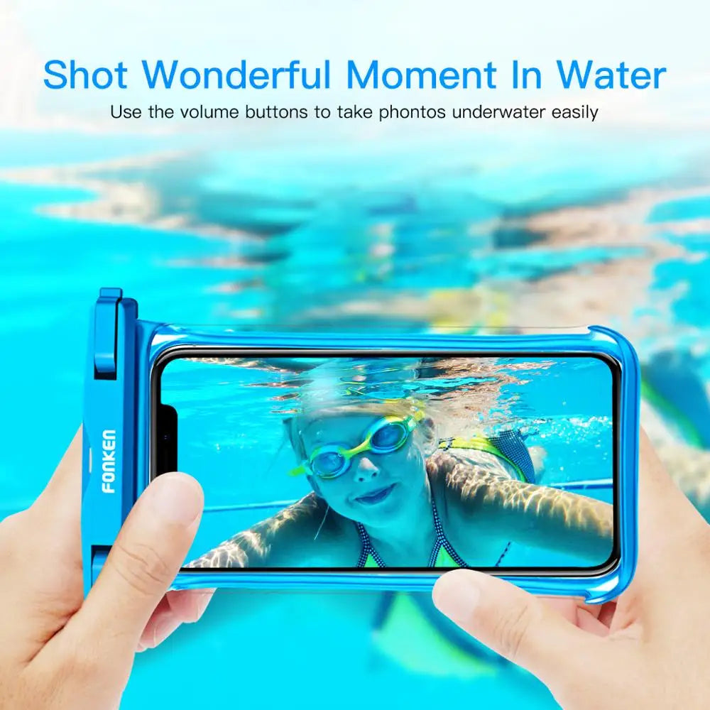 Brand New 2025 FONKEN Full Transparent Waterproof Case for Iphone Xiaomi Samsung Dry Bag Underwater Watch Case Swimming Pouch Mobile Cover Bag