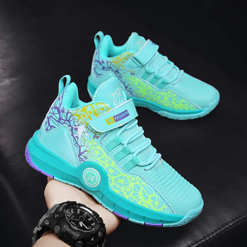 NEW 2025 Boys Brand Basketball Shoes Kids Sneakers Thick Sole Non-slip Children Sports Shoes Child Boy Basket Trainer Shoes Girls