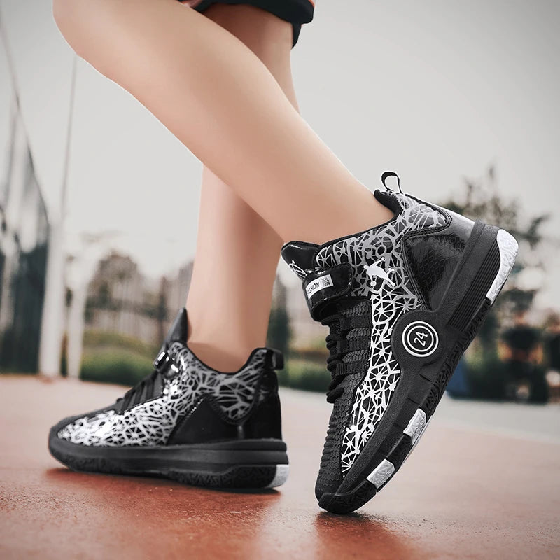 NEW 2025 Boys Brand Basketball Shoes Kids Sneakers Thick Sole Non-slip Children Sports Shoes Child Boy Basket Trainer Shoes Girls