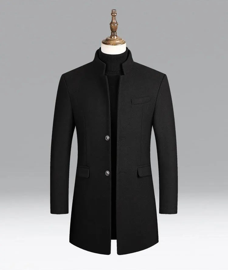 New Collections 2024-2025 Autumn and Winter Street Men's Wool Blend Warm and Thickened Business Casual Jacket