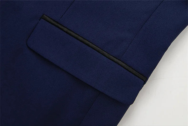 Black Men's Suit 3 Pieces, Business Wedding Terno Masculino, Fashion Slim Fit Costume Homme, Blue Red Gray, Asian Size M-4XL 5XL