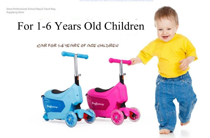 Kids scooter with 3 wheels Suitcase Travel Luggage Children Scooter Suitcase baggage suitcase for kid Rolling luggage bag wheels