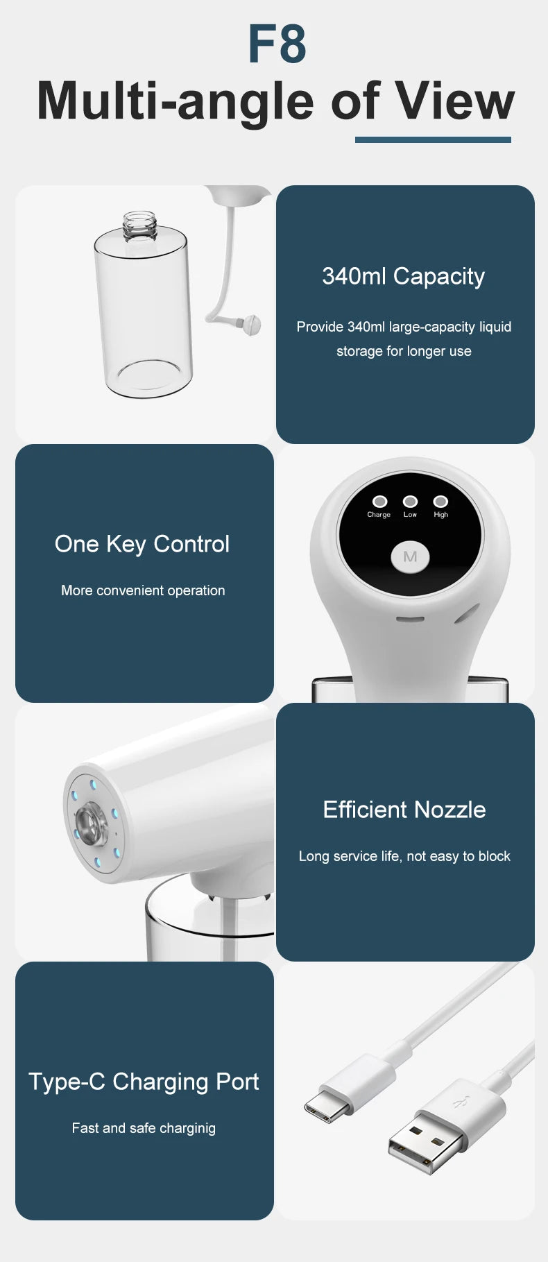 Custom Portable Nano Gun Hairdressing Hydrating Spray Hair Micro Nano Blu-ray Steams Multifunctional Water Nano Spray