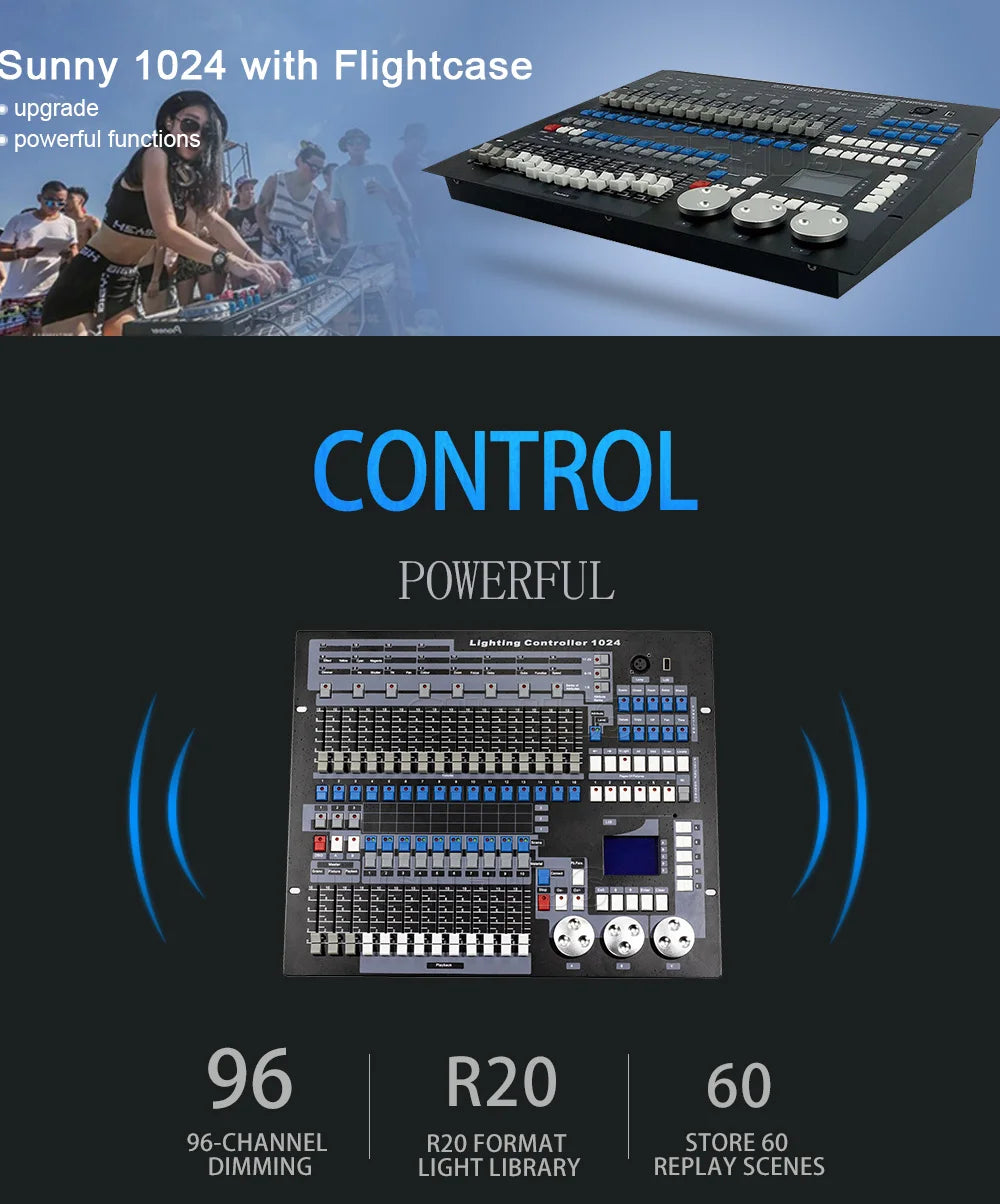 DMX Console 1024 Controller For Stage Lighting DMX 512 DJ Controller Equipment International Standard 192/768/Pilot 2000 Console