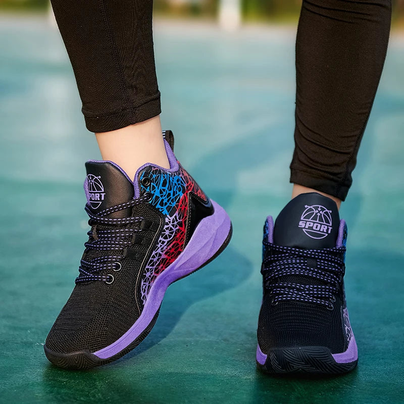 NEW 2025 Boys Brand Basketball Shoes Kids Sneakers Thick Sole Non-slip Children Sports Shoes Child Boy Basket Trainer Shoes Girls