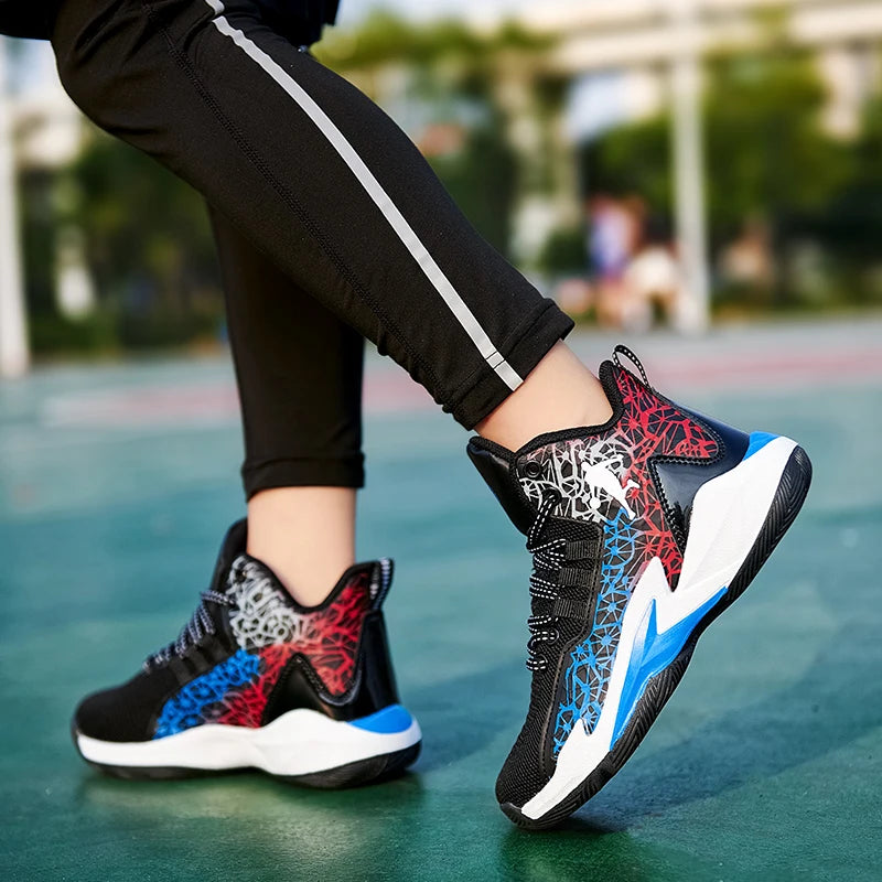 NEW 2025 Boys Brand Basketball Shoes Kids Sneakers Thick Sole Non-slip Children Sports Shoes Child Boy Basket Trainer Shoes Girls
