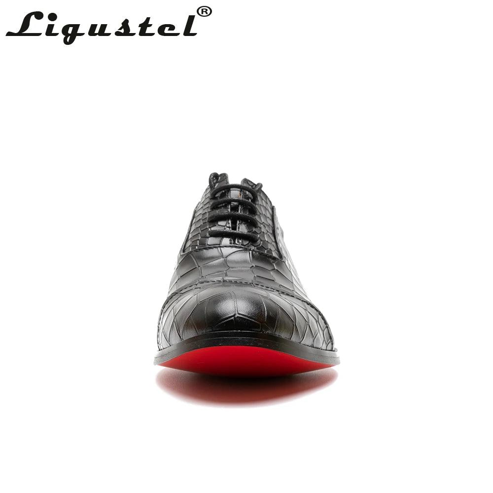 Brand New Collection 2025  ON SALES N0W Shoes for Men Black Handmade Crocodile Leather Oxfords Shoes Men Red Bottom Dress Wedding Shoes Business Casual Luxury Plus Size