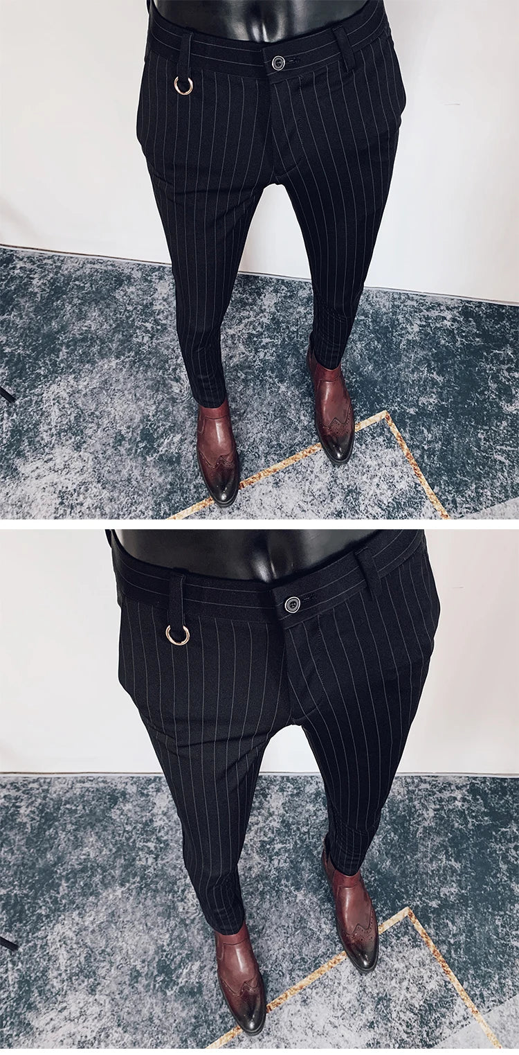 Men Suit Pants Formal Trousers Pantalone Hombre Stretch Slim Solid Color Casual Dress Full Length Pants Fashion New Men Clothing- FREE Laptop Stand is offer if you buy a pant