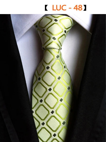 GUSLESON Fashion Silk Men Ties New Design Neck Ties 8cm Formal Plaid&Striped Wedding Ties for Men Formal Business  Gravatas