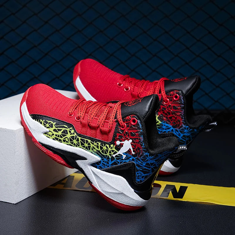 NEW 2025 Boys Brand Basketball Shoes Kids Sneakers Thick Sole Non-slip Children Sports Shoes Child Boy Basket Trainer Shoes Girls