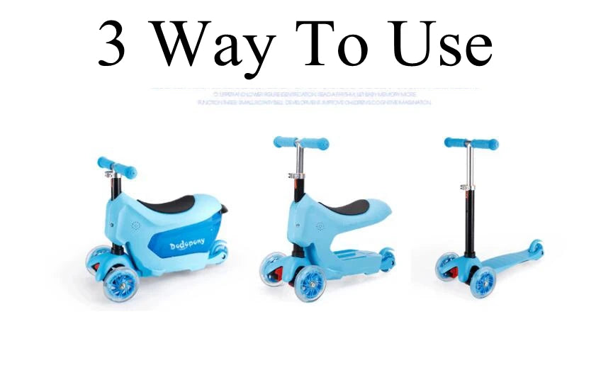 Kids scooter with 3 wheels Suitcase Travel Luggage Children Scooter Suitcase baggage suitcase for kid Rolling luggage bag wheels