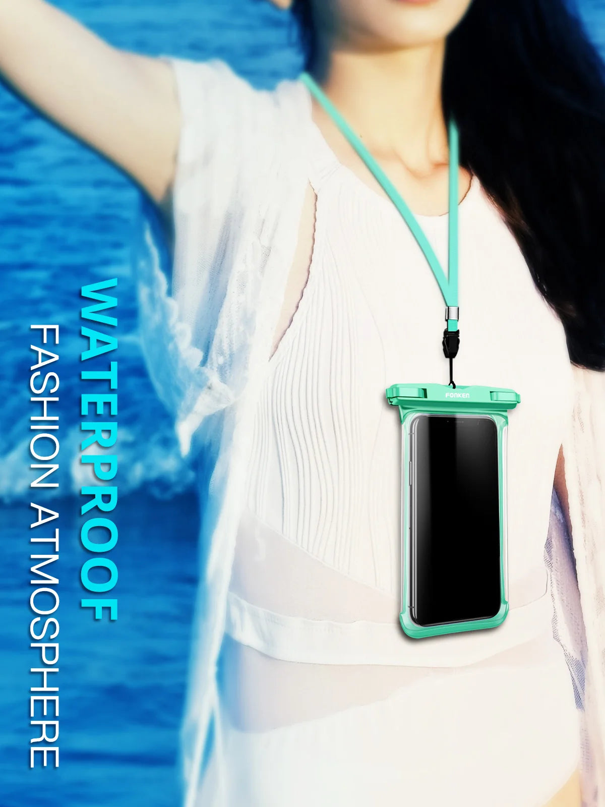 Brand New 2025 FONKEN Full Transparent Waterproof Case for Iphone Xiaomi Samsung Dry Bag Underwater Watch Case Swimming Pouch Mobile Cover Bag