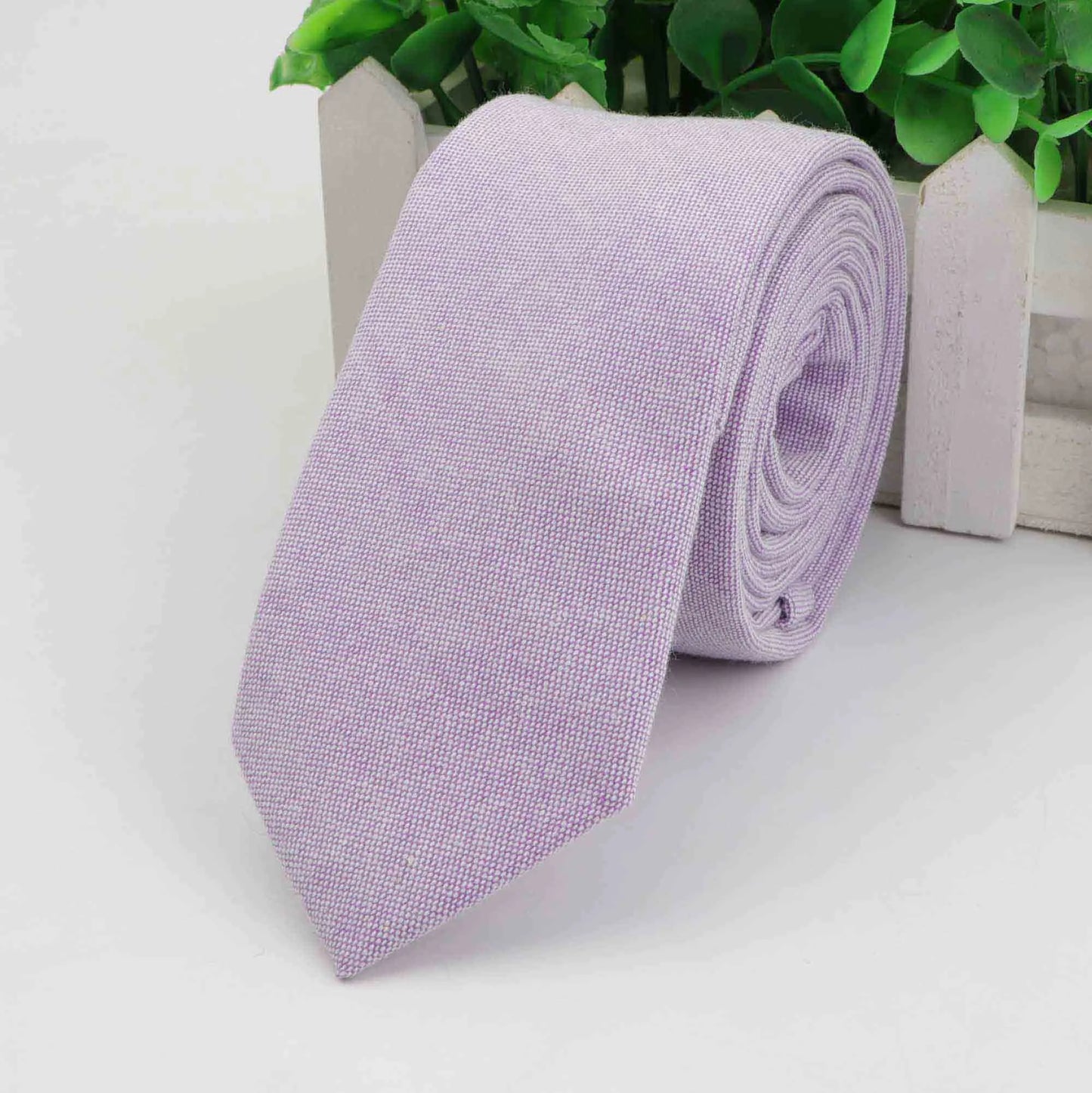 New 2025 Solid Color 6cm Width Tie Cotton Pure Colorful Slim Neckties for Wedding Ties Skinny Groom Necktie for Men