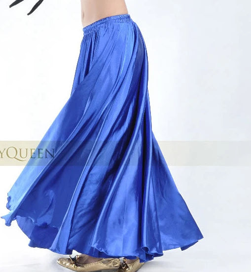 AMAZONY NEW 1 pcs/lot new style women sexy Shining Satin Long Skirt Swing Skirt dancing lady Costume 14 color