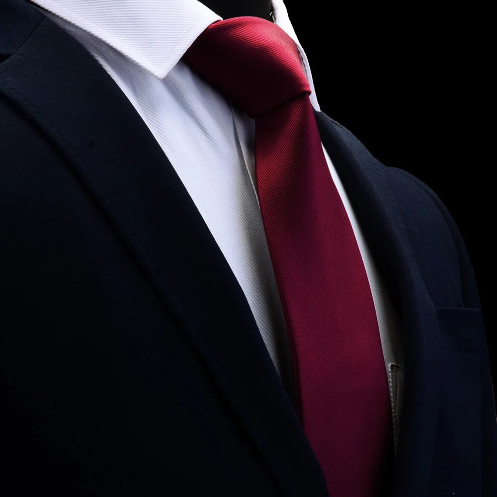 Ricnais New Arrival 2026 Classic Mens Tie Silk 8cm Formal Necktie Solid Gold Red Yellow Ties For Man Business Wedding Gift Party