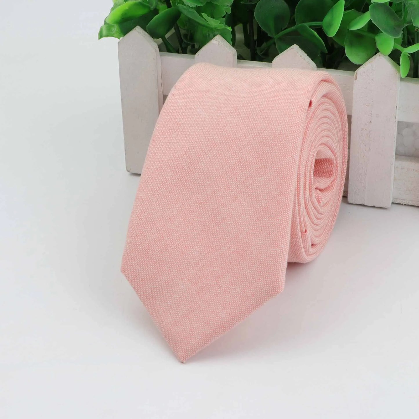 New 2025 Solid Color 6cm Width Tie Cotton Pure Colorful Slim Neckties for Wedding Ties Skinny Groom Necktie for Men