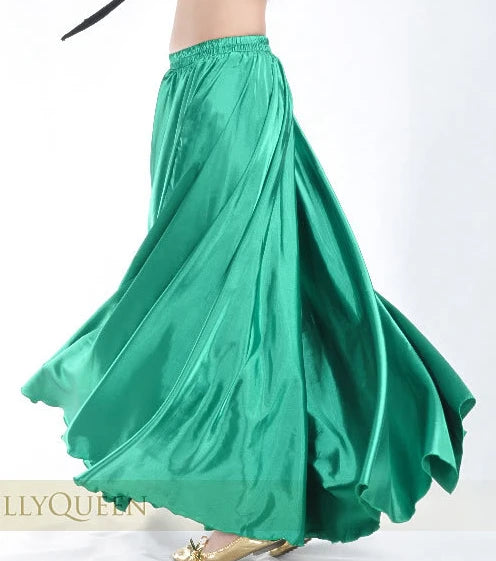 AMAZONY NEW 1 pcs/lot new style women sexy Shining Satin Long Skirt Swing Skirt dancing lady Costume 14 color