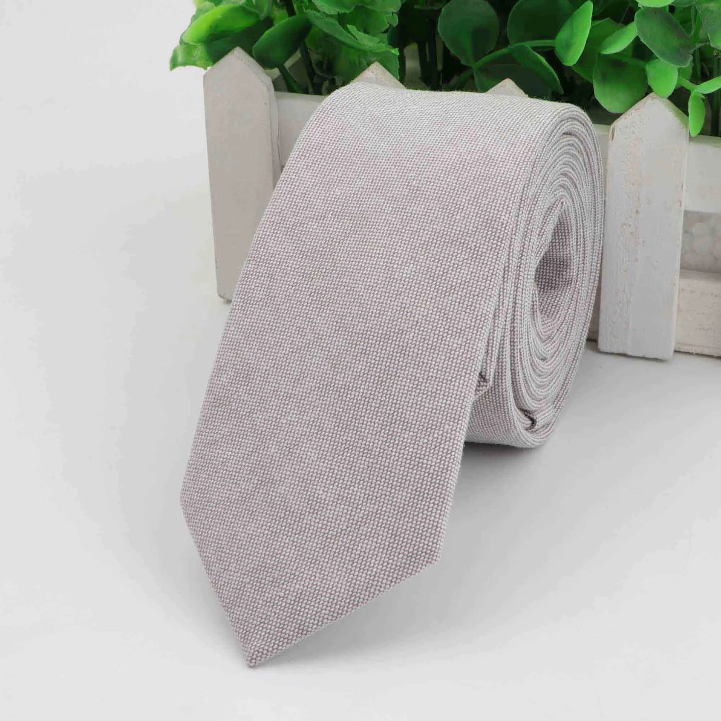 New 2025 Solid Color 6cm Width Tie Cotton Pure Colorful Slim Neckties for Wedding Ties Skinny Groom Necktie for Men