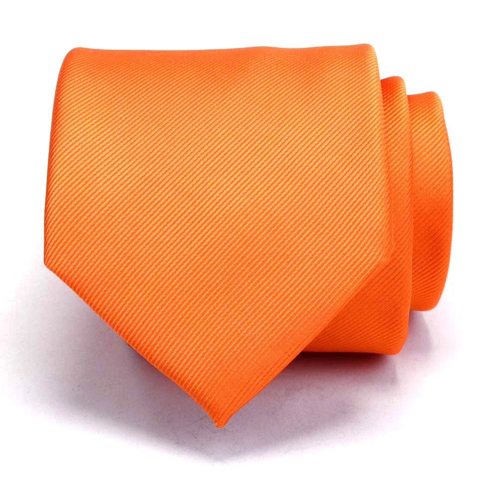 Ricnais New Arrival 2026 Classic Mens Tie Silk 8cm Formal Necktie Solid Gold Red Yellow Ties For Man Business Wedding Gift Party