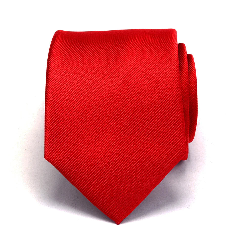 Ricnais New Arrival 2026 Classic Mens Tie Silk 8cm Formal Necktie Solid Gold Red Yellow Ties For Man Business Wedding Gift Party