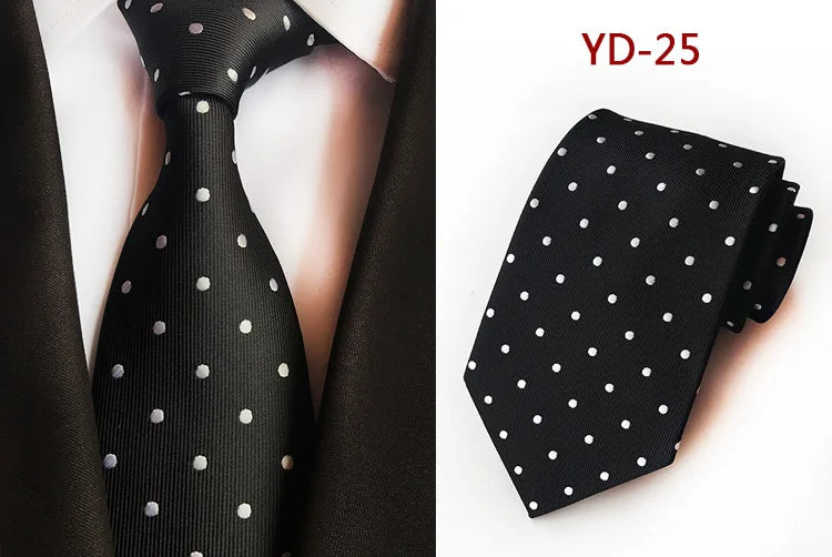 Brand New 2025 New Design Fashion Necktie Orange White Blue Polka Dot Ties for Man Business Wedding Formal NeckTie 8cm Silk Dress Gift Gravata