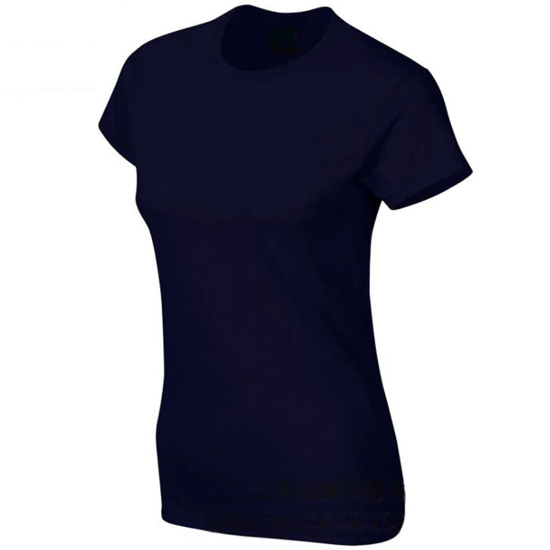 Summer T Shirt 2024 New Brand Women Cotton Short Sleeve Shirt Casual Solid Color Tee Shirt Femme Blusas Femininas Drop Shipping