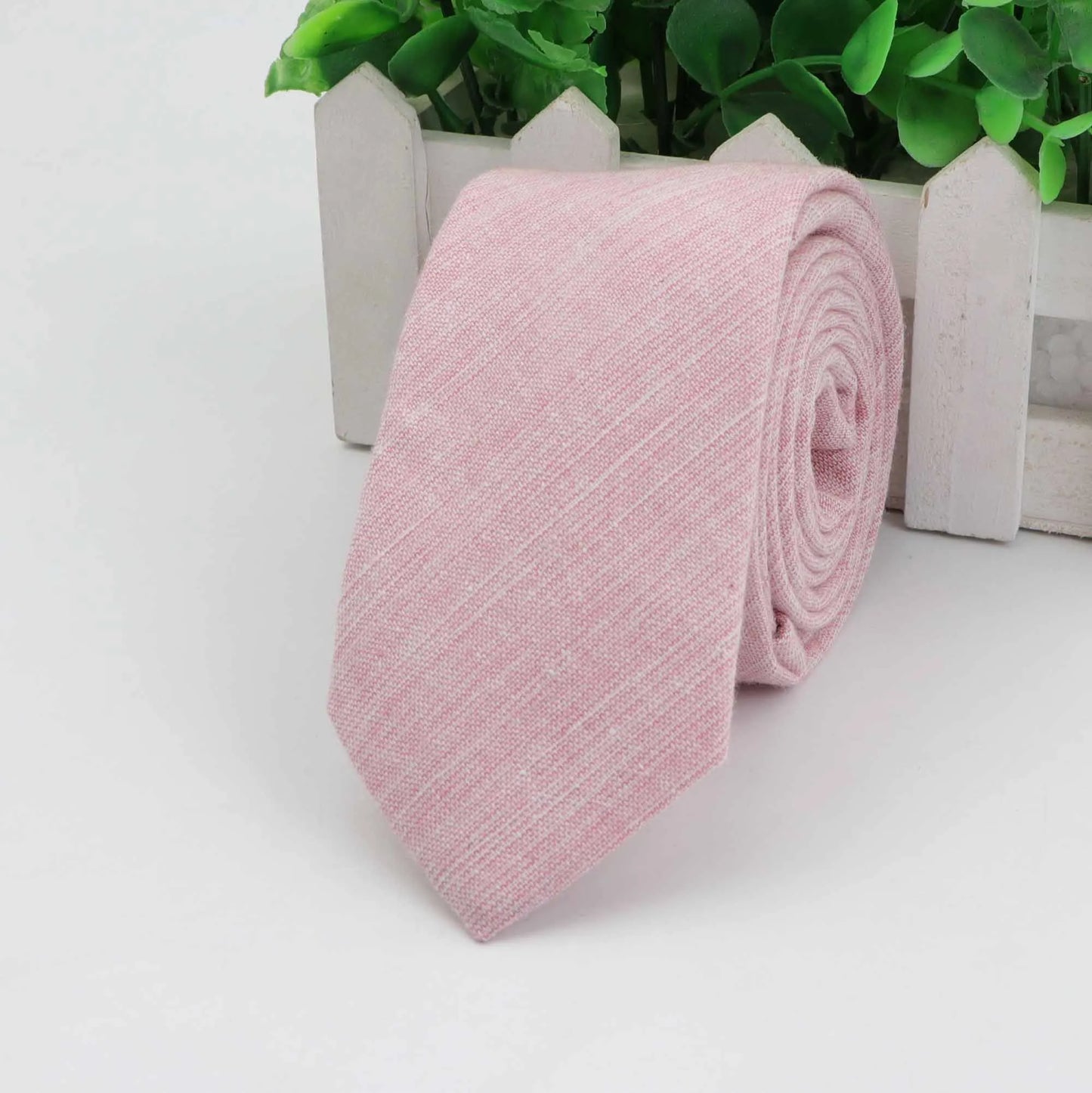 New 2025 Solid Color 6cm Width Tie Cotton Pure Colorful Slim Neckties for Wedding Ties Skinny Groom Necktie for Men
