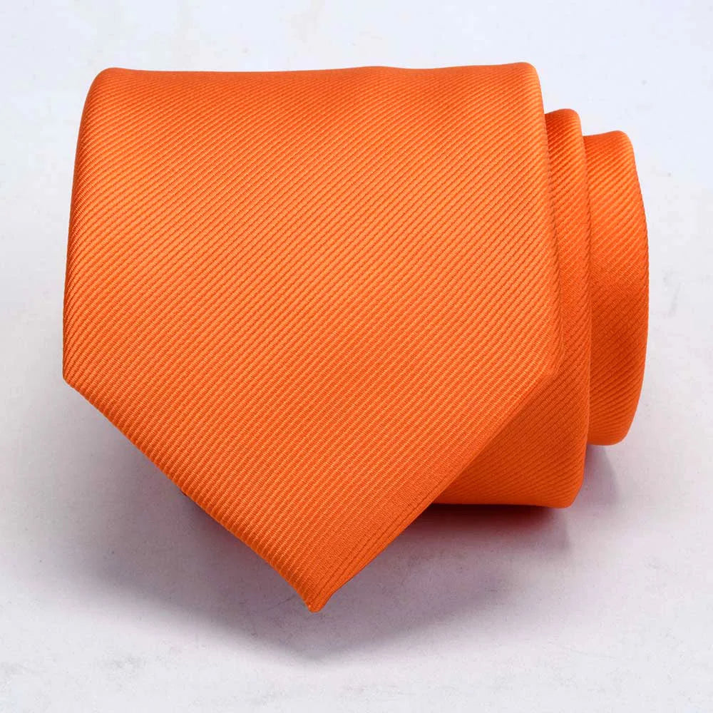 Ricnais New Arrival 2026 Classic Mens Tie Silk 8cm Formal Necktie Solid Gold Red Yellow Ties For Man Business Wedding Gift Party