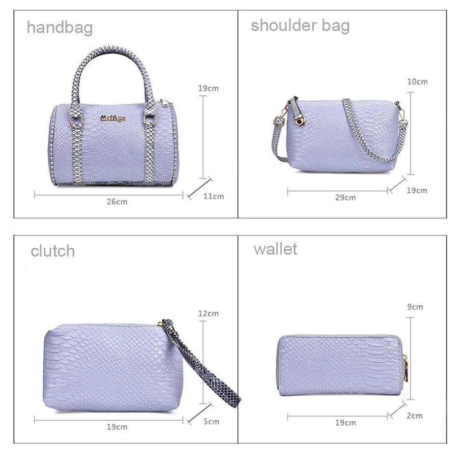 5pcs Bags Set For Women Leather Handbags Fashion Shoulder Crossbody Bag Ladies Handbags Tote Clutch Purse Handbag Composite Bag