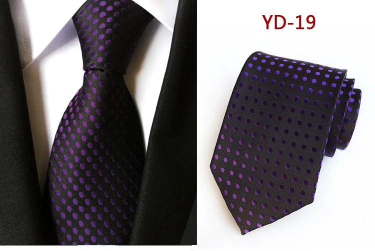 Brand New 2025 New Design Fashion Necktie Orange White Blue Polka Dot Ties for Man Business Wedding Formal NeckTie 8cm Silk Dress Gift Gravata