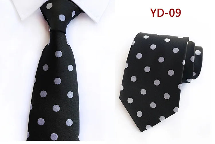 Brand New 2025 New Design Fashion Necktie Orange White Blue Polka Dot Ties for Man Business Wedding Formal NeckTie 8cm Silk Dress Gift Gravata