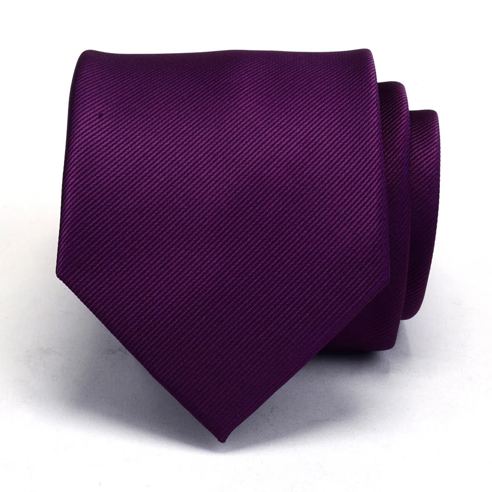 Ricnais New Arrival 2026 Classic Mens Tie Silk 8cm Formal Necktie Solid Gold Red Yellow Ties For Man Business Wedding Gift Party