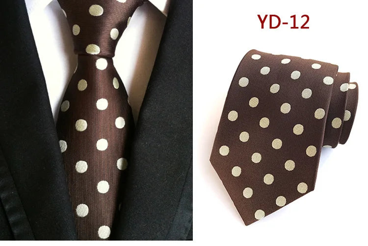 Brand New 2025 New Design Fashion Necktie Orange White Blue Polka Dot Ties for Man Business Wedding Formal NeckTie 8cm Silk Dress Gift Gravata