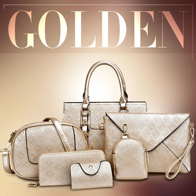 6pcs Handbag Bags for Women 2020 Luxury Fashion Ladies Hand Bags Shoulder Crossbody Envelope Bag Female Tote Purse and Handbags