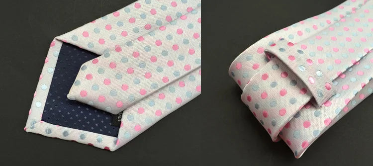 Brand New 2025 New Design Fashion Necktie Orange White Blue Polka Dot Ties for Man Business Wedding Formal NeckTie 8cm Silk Dress Gift Gravata
